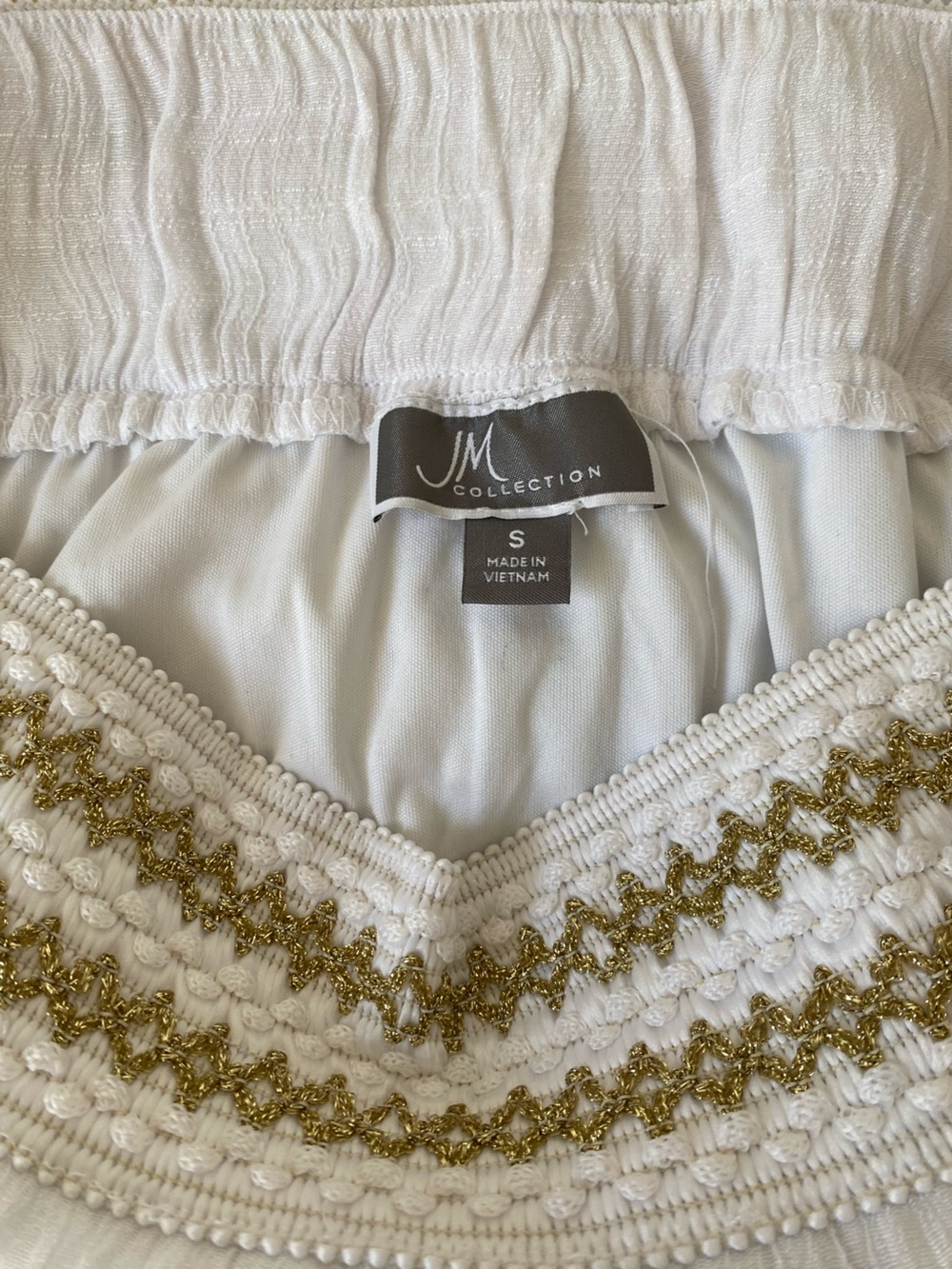 White High Low Elastic Waist Skirt - Picture 5 of 7